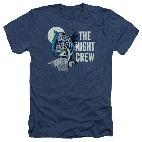 Dc-Night Crew - Adult Heather Tee - Navy- Medium -  Trevco, DCO642-HA-2