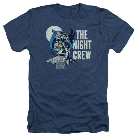 Dc-Night Crew - Adult Heather Tee - Navy- 2X