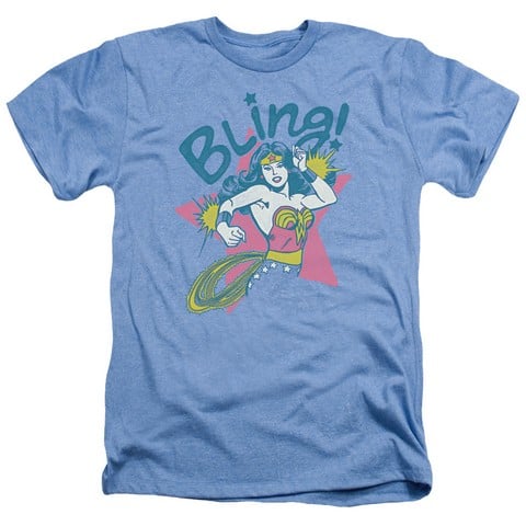 Dc-Bling - Adult Heather Tee - Light Blue- 2X