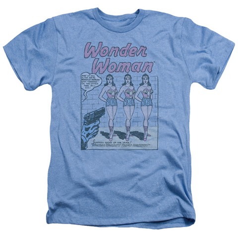 Dc-Multiple Ww - Adult Heather Tee - Light Blue- 2X
