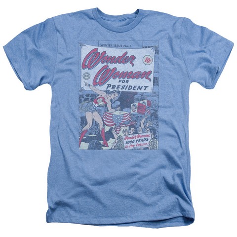Dc-Ww For President - Adult Heather Tee - Light Blue- 2X