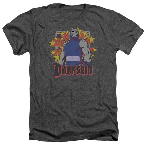 DC-Darkseid Stars - Adult Heather Tee - Charcoal- Small