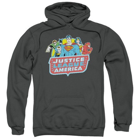 Dc 8 Bit League Officially Licensed Adult Pullover Hoodie Charcoal