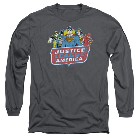 Dc-8 Bit League - Long Sleeve Adult 18-1 Tee - Charcoal- Large