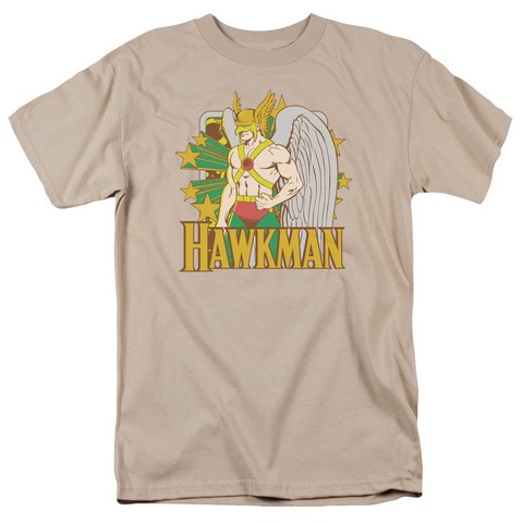 DC-Hawkman Stars - Short Sleeve Adult 18-1 Tee - Sand- Medium