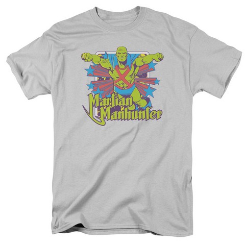 Dc-Manhunter Stars - Short Sleeve Adult 18-1 Tee - Silver- 2X