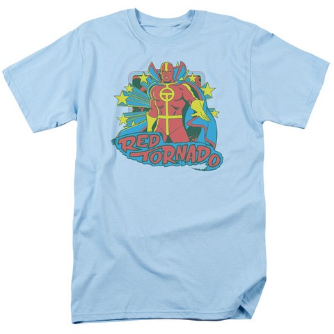 Dc-Red Tornado Stars - Short Sleeve Adult 18-1 Tee - Light Blue, Extra Large