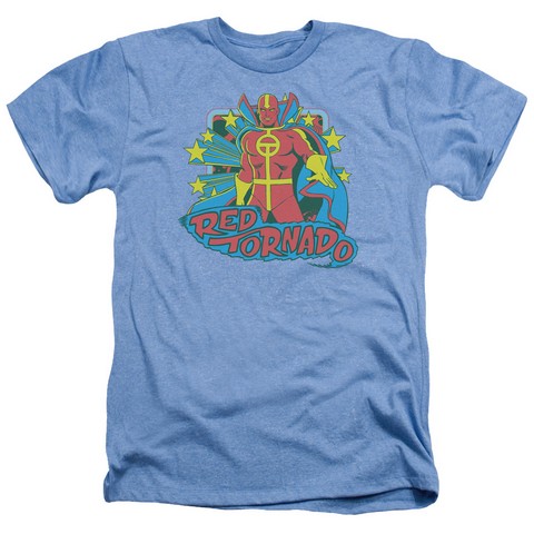 Dc-Red Tornado Stars - Adult Heather Tee - Light Blue- Medium
