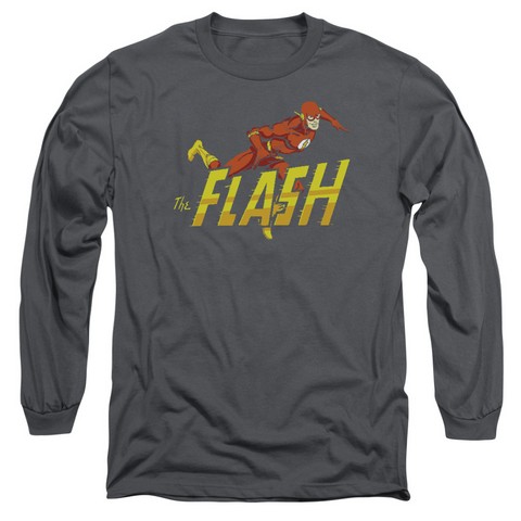 Dc-8 Bit Flash - Long Sleeve Adult 18-1 Tee - Black- Extra Large