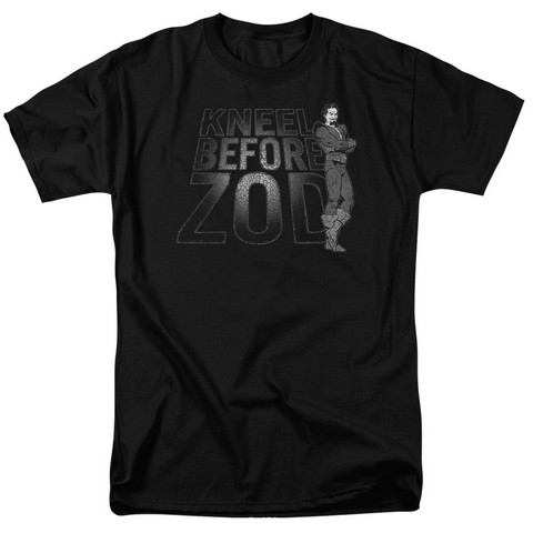 Dc-Kneel Zod - Short Sleeve Adult 18-1 Tee - Black- Small
