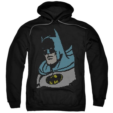 Dc-Lite Brite Batman - Adult Pull-Over Hoodie - Black- Medium