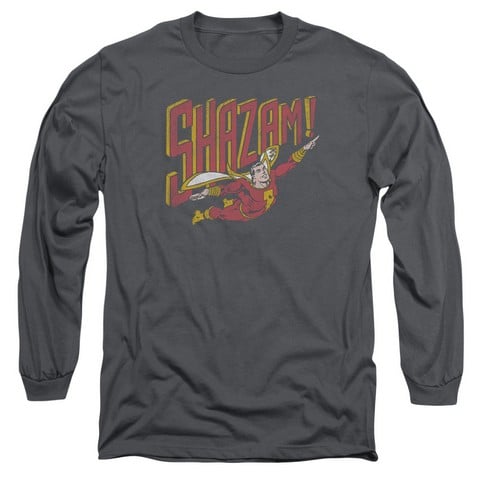 Dc-Retro Marvel - Long Sleeve Adult 18-1 Tee - Charcoal- Large