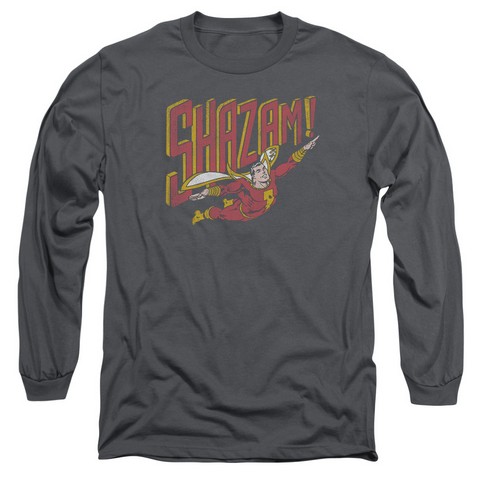 DC-Retro Marvel - Long Sleeve Adult 18-1 Tee - Charcoal- 2X