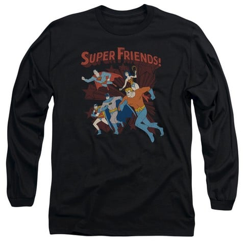 Dc-Super Running - Long Sleeve Adult 18-1 Tee - Black- Large