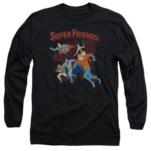 DC-Super Running - Long Sleeve Adult 18-1 Tee - Black- 2X