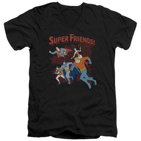 DC-Super Running - Short Sleeve Adult 30-1 Tee V-Neck - Black- Small