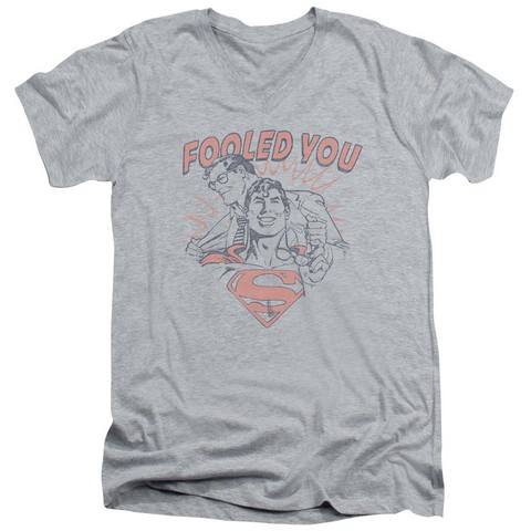 Dc-Fooled You - Short Sleeve Adult 30-1 Tee V-Neck - Heather- Medium