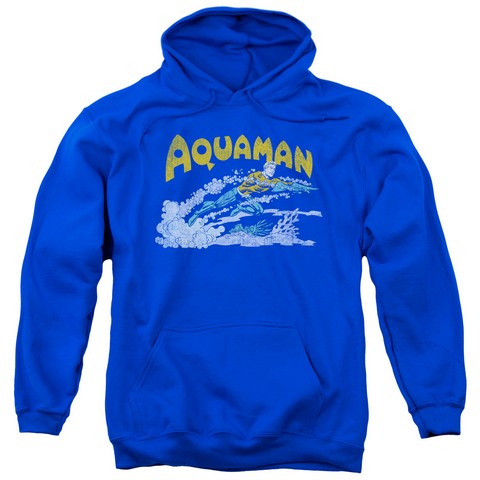 DC-Aqua Swim - Adult Pull-Over Hoodie - Royal Blue- Extra Large