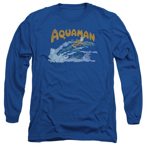 Dc-Aqua Swim - Long Sleeve Adult 18-1 Tee - Royal- Medium