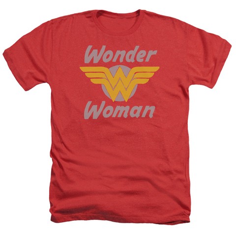 Dc-Wonder Wings - Adult Heather Tee - Red- Extra Large