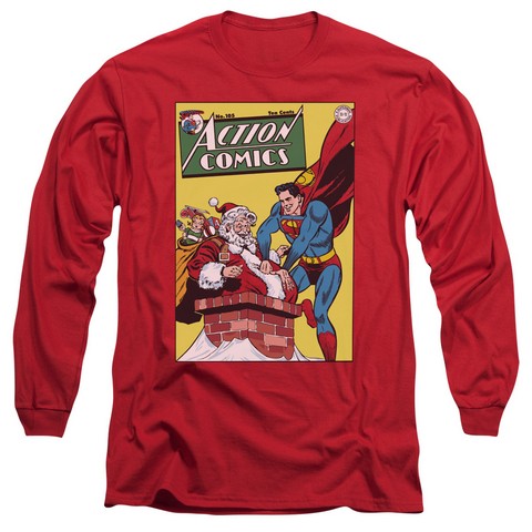 Dc-Cover No. 105 - Long Sleeve Adult 18-1 Tee - Red- Medium