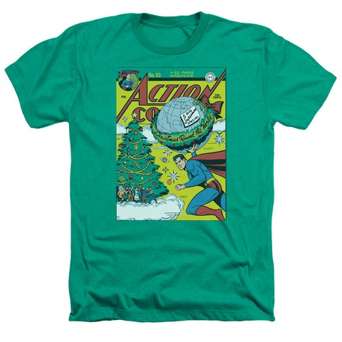 Dc-Cover No. 93 - Adult Heather Tee - Kelly Green- Medium