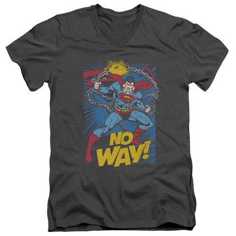 Dc-No Way - Short Sleeve Adult 30-1 Tee V-Neck - Charcoal- Small