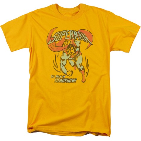 Dc-Tomorrow Man - Short Sleeve Adult 18-1 Tee - Gold- Large