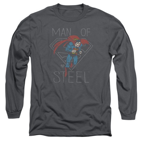 Dc-Hardened Heart - Long Sleeve Adult 18-1 Tee - Charcoal- Small