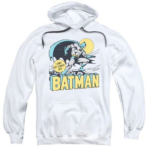 Dc-Night Off - Adult Pull-Over Hoodie - White- Extra Large