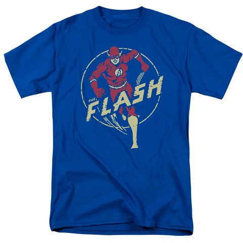Dc-Flash Comics - Short Sleeve Adult 18-1 Tee - Royal Blue- Medium