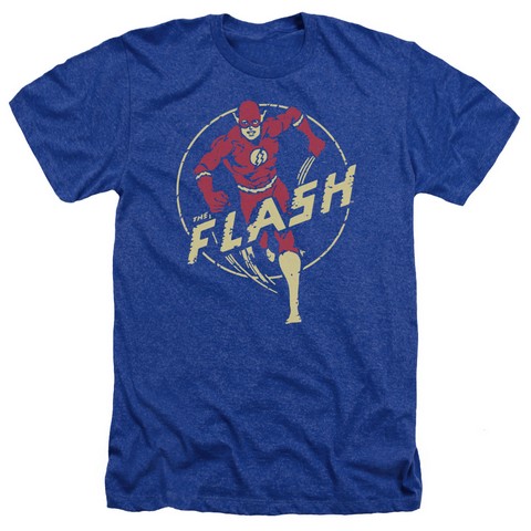 Dc-Flash Comics - Adult Heather Tee - Royal Blue- Medium