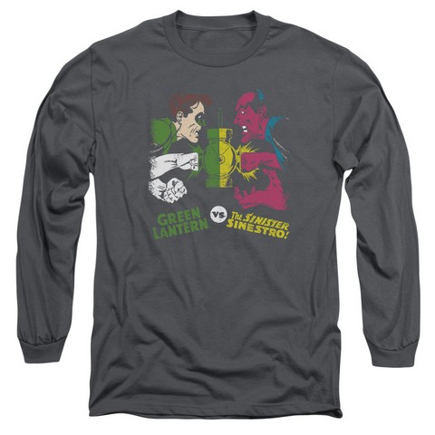 DC-Gl Vs Sinestro - Long Sleeve Adult 18-1 Tee - Charcoal- Medium