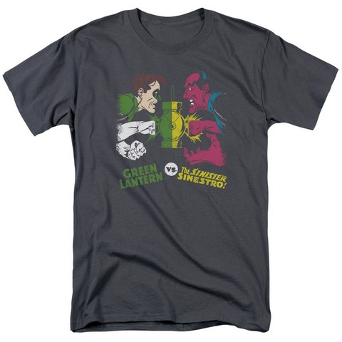 Dc-Gl Vs Sinestro - Short Sleeve Adult 18-1 Tee - Charcoal- 3X