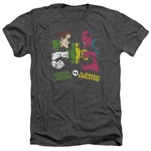 Dc-Gl Vs Sinestro - Adult Heather Tee - Charcoal- Large