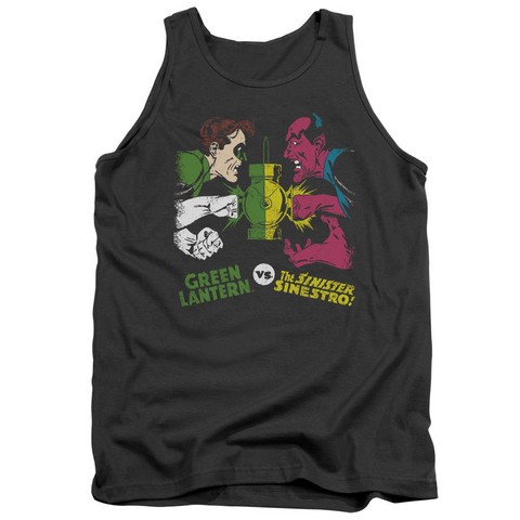 Dc-Gl Vs Sinestro - Adult Tank Top - Charcoal- Small