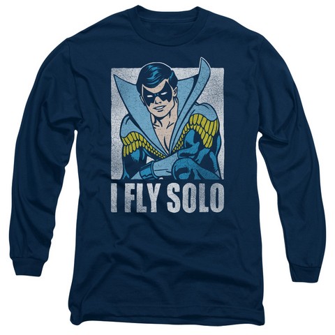 Dc-Fly Solo - Long Sleeve Adult 18-1 Tee - Navy- Medium