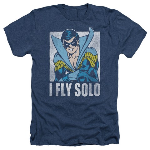 DC-Fly Solo - Adult Heather Tee - Navy- Extra Large