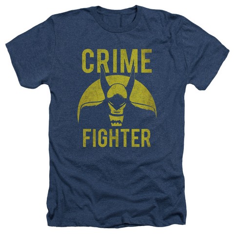 Dc-Fight Crime - Adult Heather Tee - Navy- Large