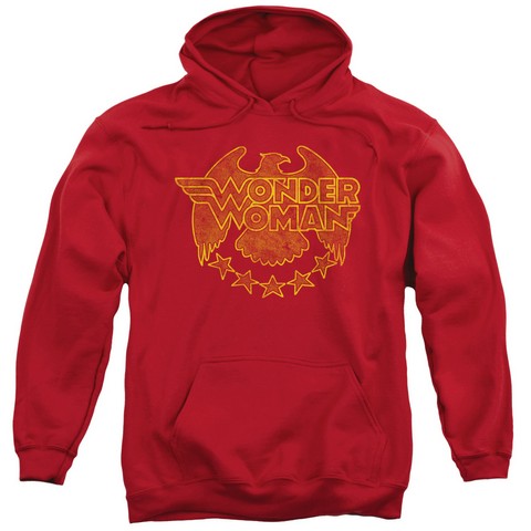 Dc-Wonder Eagle - Adult Pull-Over Hoodie - Red- 3X