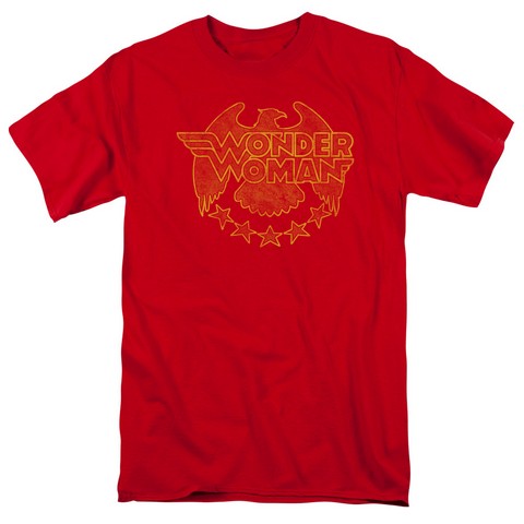 Dc-Wonder Eagle - Short Sleeve Adult 18-1 Tee - Red- Medium