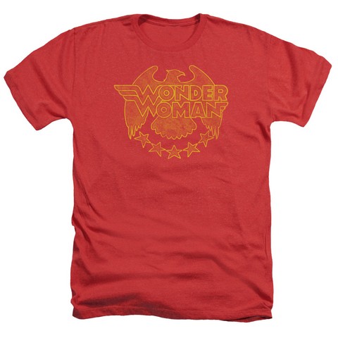 Dc-Wonder Eagle - Adult Heather Tee - Red- 2X