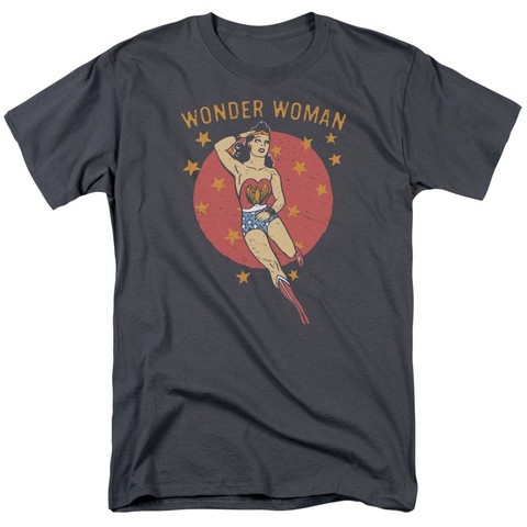 Dc-Wonder Circle - Short Sleeve Adult 18-1 Tee - Charcoal- Small