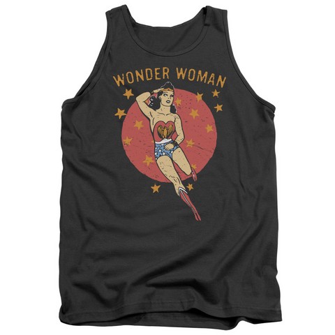 Dc-Wonder Circle - Adult Tank Top - Charcoal- Large