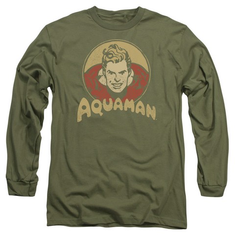 Dc-Aqua Circle - Long Sleeve Adult 18-1 Tee - Military Green- Medium
