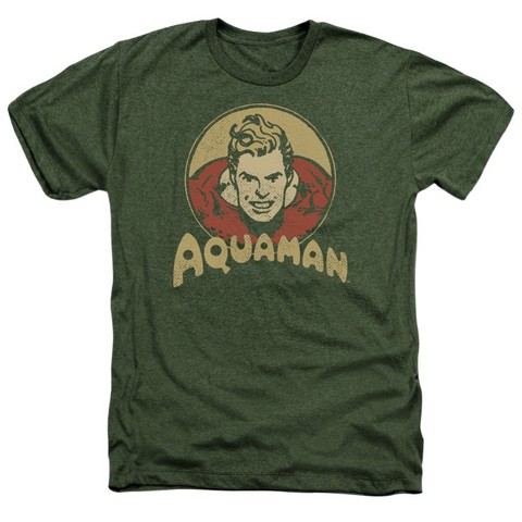 Dc-Aqua Circle - Adult Heather Tee - Military Green- Medium