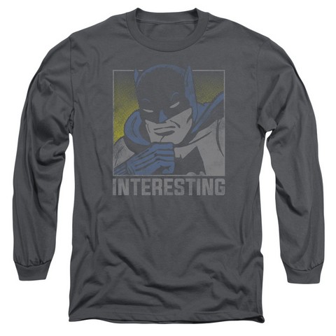 Dc-Interesting - Long Sleeve Adult 18-1 Tee - Charcoal- Large
