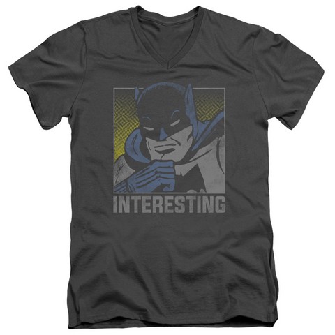 Dc-Interesting - Short Sleeve Adult 30-1 Tee V-Neck - Charcoal- Small