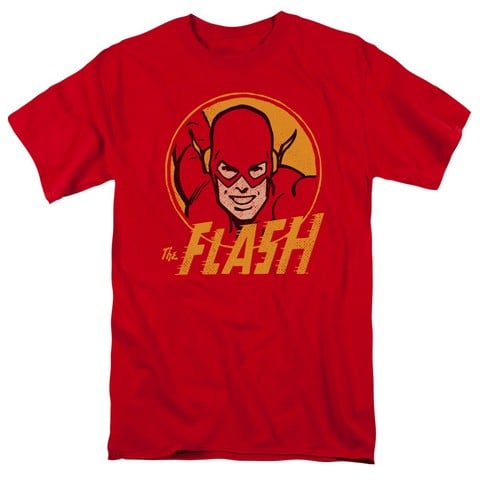 Dc-Flash Circle - Short Sleeve Adult 18-1 Tee - Red- Medium