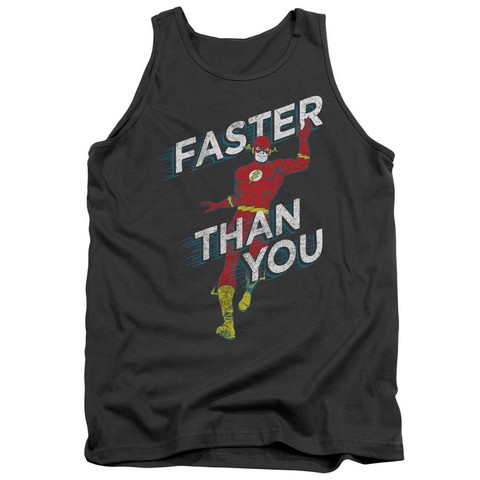 DcFaster Than You  Adult Tank Top  Charcoal Small